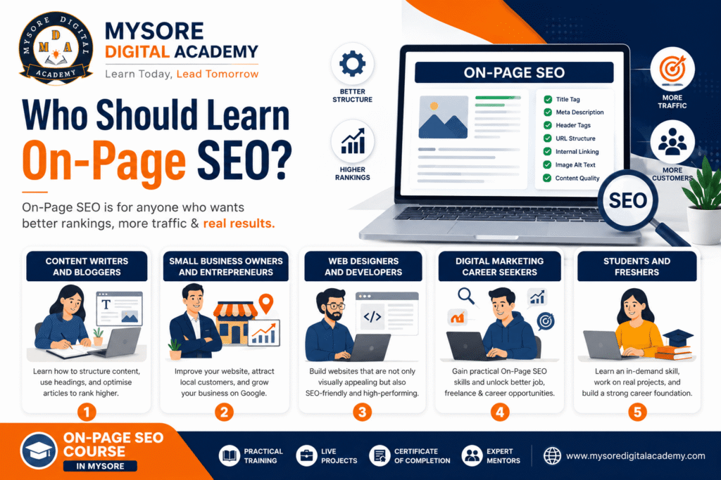On-Page SEO Course in Mysore: Master Real Rankings 2 Who Should Learn On Page SEO