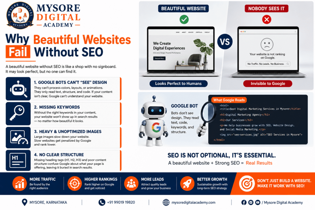 Website Design & SEO Course in Mysore: 100% Practical 1 Why Beautiful Websites Fail Without SEO